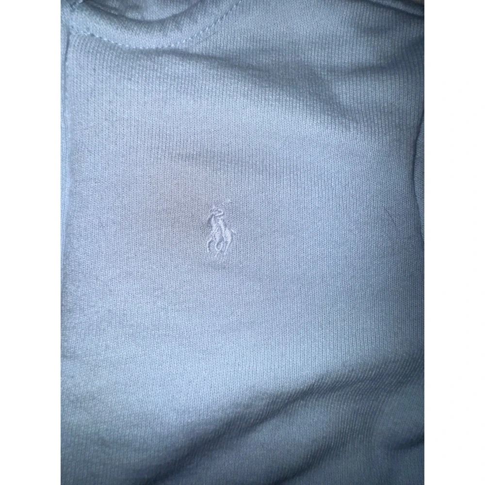 Ralph Lauren light blue baby zip up hoodie infant size 18 months flawed‎